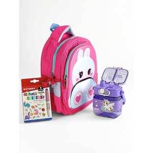 Tykle Bunny BTS Combo-Children's Daily School <b>Backpack</b> with Oil Pastels & <b>Unicorn</b> Water Bottle BTS Inspired Design - Product Image 2