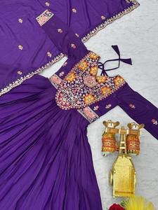 Vestido de trabajo de hilo de secuencia de estrella Georgette estilo Bollywood estilo púrpura para ocasiones de boda tradicional ropa India pakistaní - Product Image 5