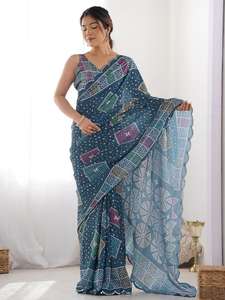 Wholesale GC Suppliers of Soft Georgette Silk Sarees with Mirror Work <b>Indian</b> & <b>Pakistani</b> <b>Clothing</b> - Product Image 6
