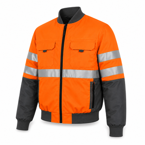 Chaqueta de Seguridad Reflectante de Alta Visibilidad, Resistente al Agua, Color Naranja Grafito, Unisex, Ropa de Trabajo Industrial, Personalizable al por Mayor - Product Image 2