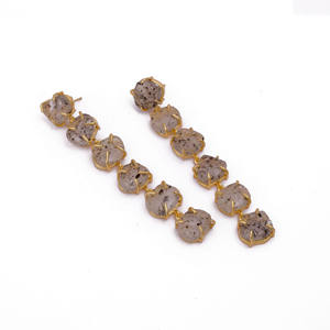 ชุดกระดุมอัญมณีหลายแบบจากดีไซเนอร์นำเทรนด์เครื่องประดับหินแฟนซีทรงคอลเล็ตชุบทองทันสมัย - Product Image 5