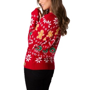 Pull en tricot Fairisle pour femme, tissu respirant de haute qualité, élégant, décontracté, chaud pour l'hiver, pour les vacances, l'été, Noël - Product Image 4