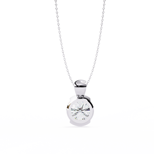 2.22 Carat Lab Grown Yellow Diamond Solitaire <b>Pendant</b> <b>Necklace</b> Minimalist Dainty Half Bezel Rose Gold Trendy for Engagement - Product Image 6