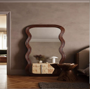 กระจกบานยาวเต็มตัวสไตล์ฝรั่งเศสสีเงินหรูหราพร้อมรายละเอียดลายนูนสำหรับตกแต่งห้องนอนมีจำหน่ายในราคาขายส่ง - Product Image 5