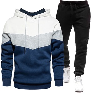 Nouvelle mode Ensemble sweat à capuche décontracté automne/hiver pour hommes Sweat à capuche zippé multi-poches + pantalon de sport Ensemble 2 pièces - Product Image 1