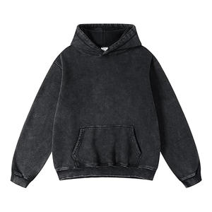 Sudadera con capucha informal con estampado de logotipo personalizado, jersey de lana de 100% algodón de color sólido, sudaderas con capucha de bolsillo y cremallera Boxy Fit para hombre, peso pesado - Product Image 2