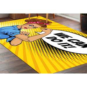 Alfombra Rosie the Riveter: Tapete de Cocina Estilo Pop Art, Decoración de Mujer Fuerte, Alfombra de Chenilla - Product Image 4