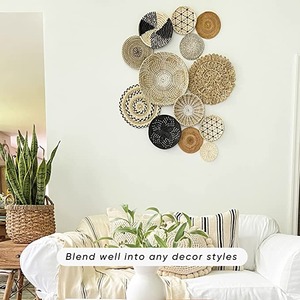 Juego de estilo bohemio de 13 decoración de pared tejida, cesta colgante de pared de algas marinas, arte de pared para decoración del hogar, decoración para sala de estar de Vietnam - Product Image 4