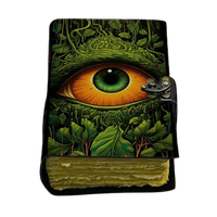 Journal en cuir Mystical Eye, 400 pages imprimées, couverture rigide, livre des ombres, grimoire de sorcellerie, livre de sorts, Halloween, journal occulte, cadeau