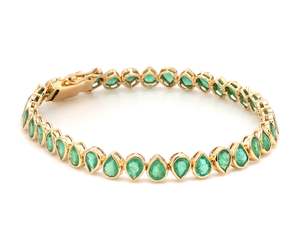 Pulsera de piedras preciosas superventas, conjunto de bisel de piedras preciosas de Esmeralda Natural de corte Pera de lujo de plata, pulsera al revés de piedra de nacimiento hecha a mano - Product Image 3