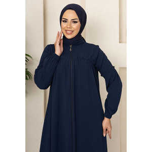 Abaya Azul Marino Estilo Bata para Jóvenes, Hijab Modesto para Mujeres - Product Image 2