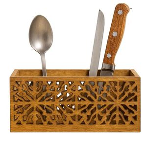 Natural Wooden Printed <b>Utensil</b> Holder Low Cost Stand for <b>Utensils</b> and Daily Cooking Needs Eco Safe Wooden Printed <b>Utensil</b> Holder - Product Image 1