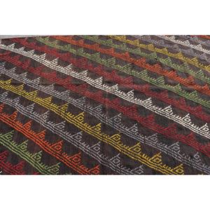 5x10.2 ft Vintage Rug, Kilim Rug, <b>Brown</b> Bordered Rug <b>Wool</b> - Product Image 5