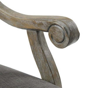 Chaise de salle à manger Isabella en bois massif de haute qualité avec accoudoirs, finition rustique, style français, pour appartement. - Product Image 4