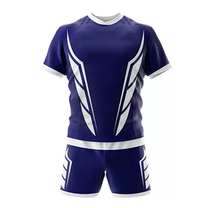 Maillot de football rugby à séchage rapide respirant à sublimation complète personnalisé ensembles de vêtements de sport comprenant des chemises et des shorts d'uniforme - Product Image 4