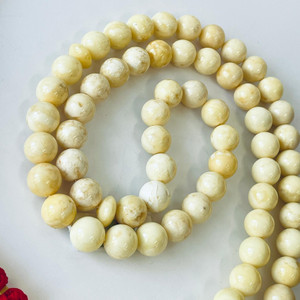 Perles d'ambre blanc naturel, prière islamique, Tasbih - Product Image 2
