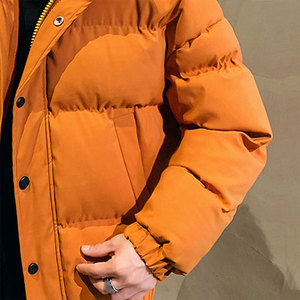 Veste bouffante pour hommes à la mode, vêtements d'hiver haut de gamme coupe ajustée, veste en duvet vierge unie - Product Image 2