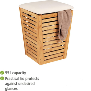 Panier <span class=keywords><strong>à</strong></span> <span class=keywords><strong>linge</strong></span> en bambou avec couvercle, armoires de salle de bain, panier <span class=keywords><strong>à</strong></span> <span class=keywords><strong>linge</strong></span>, panier <span class=keywords><strong>à</strong></span> serviettes de salle de bain avec siège - Product Image 4