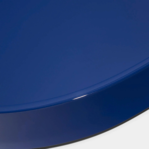 Plateau de service en laque ovale bleu marine fait à la main, plateau de service moderne et brillant, organisateur décoratif fait à la main pour table basse - Product Image 3
