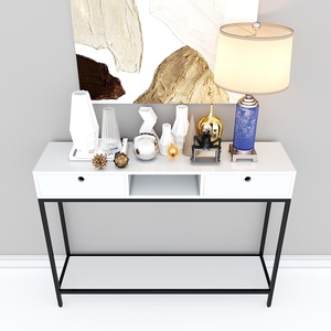 CST011 2-Tier <b>Console</b> <b>Table</b> with Drawers Modern Living Room Furniture for Entry Villa Hotel - Product Image 1
