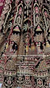 ชุดเดรสผ้ากำมะหยี่คุณภาพจากนักออกแบบของอินเดียชุดเดรสผ้ากำมะหยี่พร้อมด้ายปักเลื่อม - Product Image 6