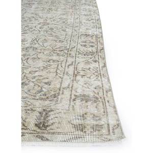 พรมขนสัตว์ถักมือสีน้ำตาลเบจสไตล์วินเทจ ลายดอกไม้คลาสสิก สำหรับห้องนั่งเล่น ห้องโถง ทางเดิน ผลิตด้วยเทคนิคแฮนด์เมดจากวัสดุรีไซเคิล - Product Image 4