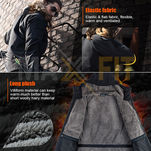 Maxfit เสื้อแจ็คเก็ตกันหนาวสำหรับผู้ชาย, เสื้อแจ็คเก็ตกันหนาวสำหรับกีฬากลางแจ้งกันน้ำมีคอตั้งผ้าแคนวาส - Product Image 5