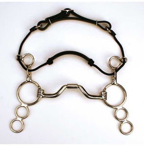 Mors Hackamore vétérinaire en acier inoxydable réutilisable à 3 anneaux, embout poli et lisse, outil d'équitation premium - Product Image 5
