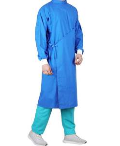 Hospital de manga completa Unisex de alta calidad médico Hospital cirujano bata con conjunto de máscara facial y gorra Scrubs uniformes médicos trajes - Product Image 6