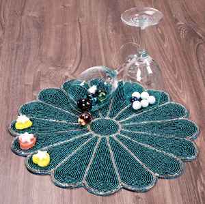 Mantel individual con cuentas para mesa de comedor, juego de manteles individuales para mesa de comedor de lujo - Product Image 2