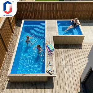 สระว่ายน้ำแบบตั้งพื้นประกอบง่าย พร้อมโครงไม้เสริมความแข็งแรง และระบบปั๊มกรองในตัวที่ใช้งานง่าย - Product Image 1