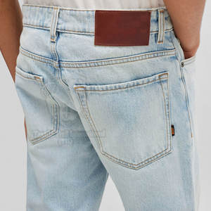 กางเกงยีนส์ผู้ชายสีพื้นสวมใส่สบายสไตล์ลำลองสำหรับขาย / กางเกงยีนส์ผู้ชายทรงเข้ารูปทันสมัย - Product Image 5