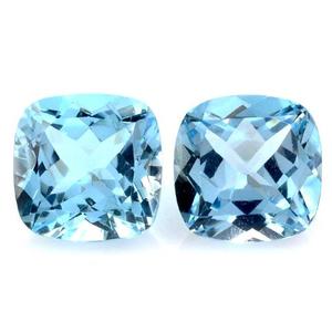 Coussin en topaze bleu ciel naturel coupé de 3mm à 10mm pierre précieuse d'origine indienne pour la fabrication de bijoux par Kiran & Sons Gems Co - Product Image 2