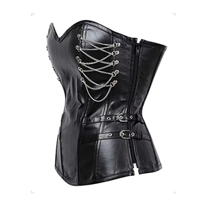 2026 Premium Quality <b>Women's</b> 100% Leather Sleeveless Top Corset Breathable Front Drawstring Style Shapers with Custom Logo Waist - Product Image 5