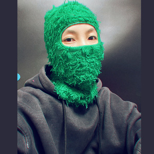 Balaclava en tricot d'hiver style INS, balaclava délavée, masque de ski, masque de ski en gros, le moins cher - Product Image 5