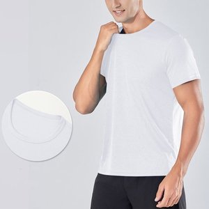 Camiseta informal de verano para hombre, Camiseta de cuello redondo suave y suelta de Color sólido para hombre, camisetas holgadas de manga corta de algodón suave y fresco para hombre - Product Image 5