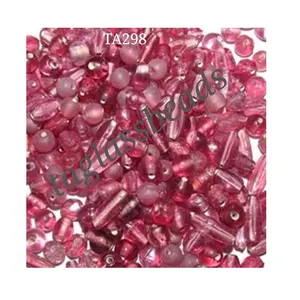Mélange de perles en verre, couleur rose, poney, perles en verre, fabrication de bijoux, fournitures, perles pour la fabrication de bracelets, Murano givré, artisanat