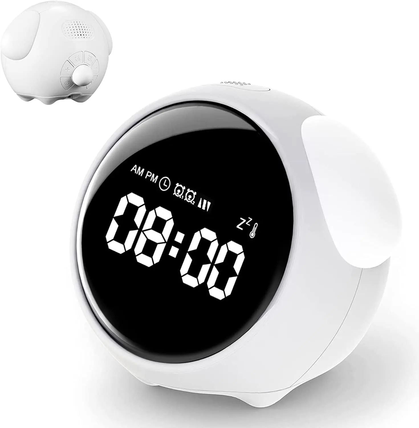 Belle synchronisation mignonne réveil numérique lever du soleil réveil avec lumière led horloge de table intelligent mini réveil lumineux pour les enfants