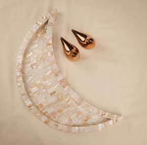 Bandeja DE SERVICIO DE fregona de alta calidad con bandeja de forma ovalada de estilo único hecha a mano exclusiva para decoración del hogar y servicio de comedor boda - Product Image 6