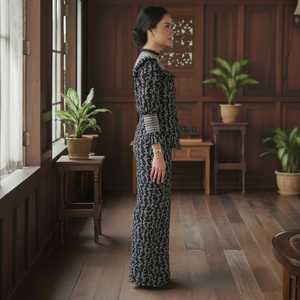 Baju Kurung Moden Sulam Kerawang Borong Factory Embroidered Puff Shoulder Geometric Pattern Eco-Friendly Textured Ironless Cey - Product Image 3