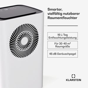 Déshumidificateur domestique 16L par jour, contrôle par application WiFi, sécheur d'air portable à compresseur avec drainage continu pour pièces de 30-40 m2, blanc - Product Image 4