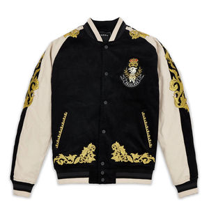 เสื้อแจ็กเก็ตเลตเตอร์แมนสำหรับผู้ชายสไตล์สตรีทแวร์ผ้าวูล100% 2024ฤดูหนาวแขนเสื้อหนังสำหรับนักเรียนนักศึกษาขายส่ง - Product Image 4