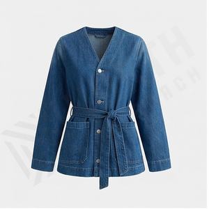 Chaqueta Vaquera Cruda Lisa a Precio Competitivo, Secado Rápido, Estilo Casual Urbano, Ropa de Moda Femenina - Product Image 1