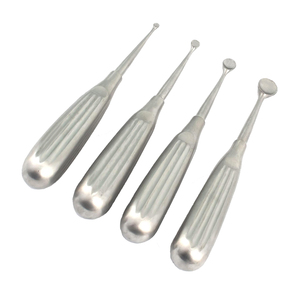 Juego de curetas de hueso de acero inoxidable 4 piezas cirujanos diseñados específicamente para usos biológicos cureta médica - Product Image 2