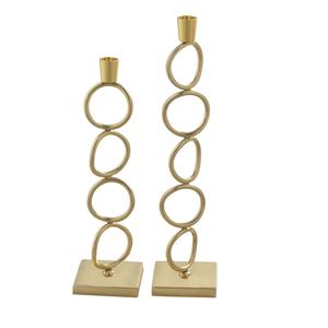 Bougeoir en métal finition antique, support de bougie pour l'éclairage et la décoration de la maison, ensemble élégant de porte-bougie décoratif - Product Image 3