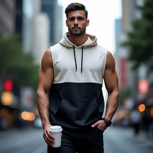 Capuche d'entraînement sans manches vêtements de fitness légers pour hommes haut à capuche hommes musculation vêtements de sport débardeur sans manches - Product Image 4