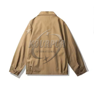 Veste en jean décontractée sur mesure de haute qualité pour hommes Streetwear avec fermeture à glissière à col à capuche et position du logo avant - Product Image 2