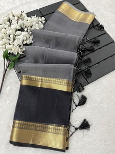 Nuevo diseñador Pure Soft Organza Tissue Silk Swarovski Diamond Work Sari en Organza con blusa de trabajo pesado tejido de organza pesado - Product Image 4