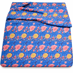 Tela Orgánica Estampada Azul al por Mayor, 100% Algodón, Transpirable, Ligera, Ecológica, con Estampado de Corazones y Patchwork Estilo Liberty - Product Image 1