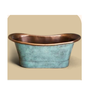 Bañera Rectangular de Cobre, Estilo Clásico, Acabado Antiguo, Ecológica, Duradera, Diseño Elegante, Privada - Product Image 3